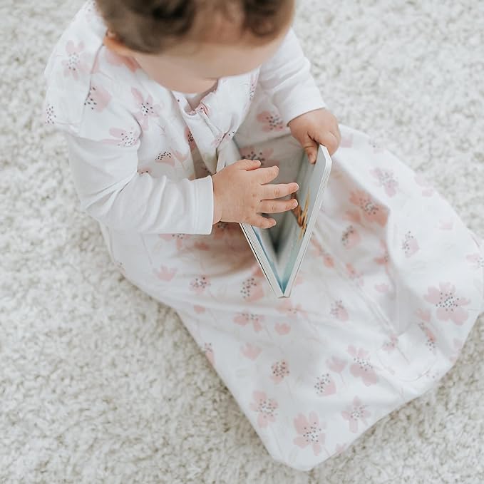 HALO SleepSack, 100% Cotton Wearable Blanket, Swaddle Transition Sleeping Bag, TOG 0.5, Wildflower Blush, Medium, 6-12 Months
