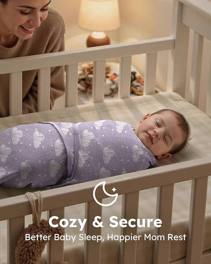 Yoofoss Baby Swaddles for Newborns 100% Organic Cotton, Adjustable Swaddle Sleep Sack 3-6 Months Newborn Swaddle Sack, Breathable Soft(Medium)