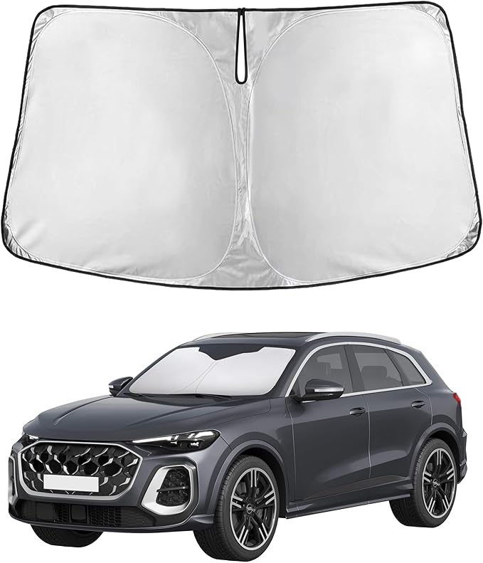 Econour Windshield Sunshade for Audi Q5 2018-2024 2025 2026, Sun Visor for Front Windshield & Window Sun Shade Cover, UV Heat Blocker & Protector, Car Accessories