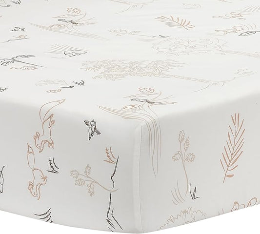 Lambs & Ivy Treetop Fox Woodland Breathable Cotton Fitted Crib/Toddler Sheet