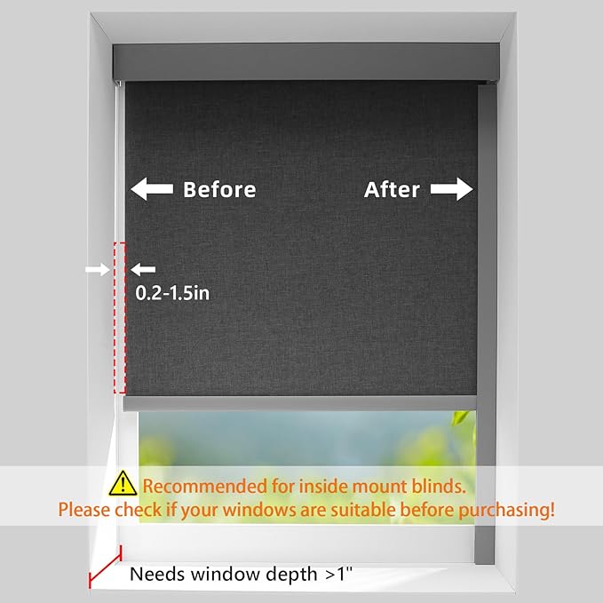 ZSTARR U Channel Aluminium Alloy Light Blocking Strips for Roller Blinds Light Gap Blockers Window Shades Side Rail Tracks Bedroom Sleep Nursery (Grey,58",2Pcs)