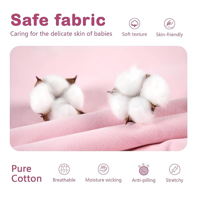 Mosebears Sleep Sack Baby Winter Wearable Blanket with 2-Way Zipper,2.5 TOG Cotton Sleep Sack Unisex (Blush, 6-12 Months)