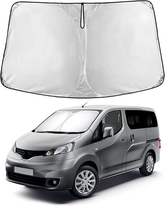 EcoNour Windshield Sunshade for Nissan NV200 2014–2021 | Custom Fit Front Window Sun Shade | Blocks Harmful UV Rays & Reduces Heat | Foldable Sun Visor with Storage Pouch