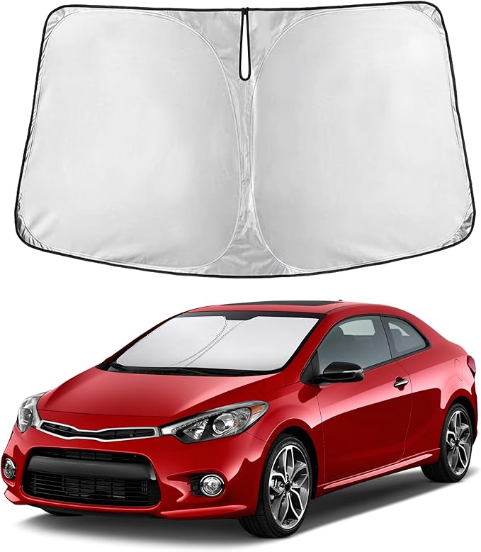 Econour Windshield Sunshade for Kia Forte 2014-2016 2017 2018, Sun Visor for Front Windshield & Window Sun Shade Cover, UV Heat Blocker & Protector, Car Accessories