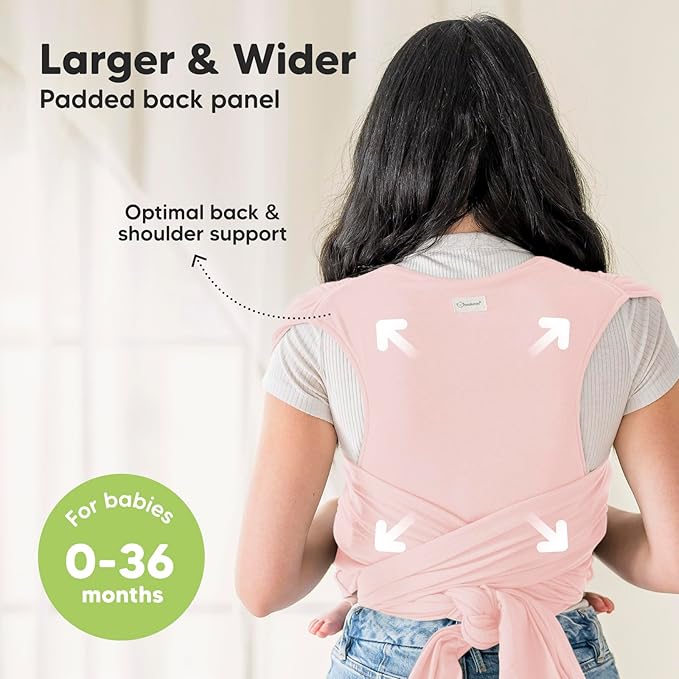 KeaBabies Baby Wrap Carrier Ring Sling - Easy to Wear, Adjustable D-Lite Baby Carrier Newborn to Toddler, Infant Carrying Shirt, Hands Free Bonding, Breathable Fabric Wearing Wrap (Dusty Pink)