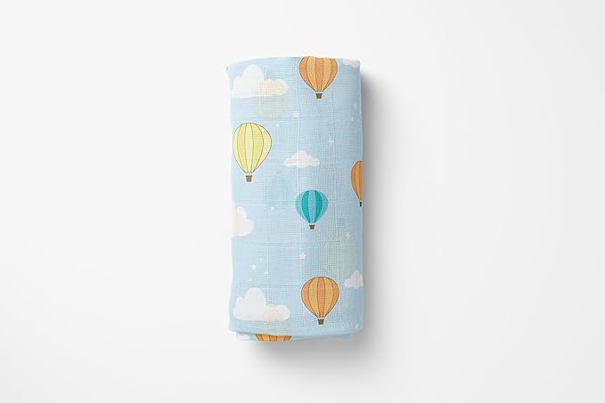 Muslin Swaddle Blankets, Soft Breathable Cozy Baby Blankets for Newborn Boys and Girls, 47” X 47“, 2 Pack Receiving Swaddles, 70% Viscose from Bamboo 30% Cotton (Little Explorers)