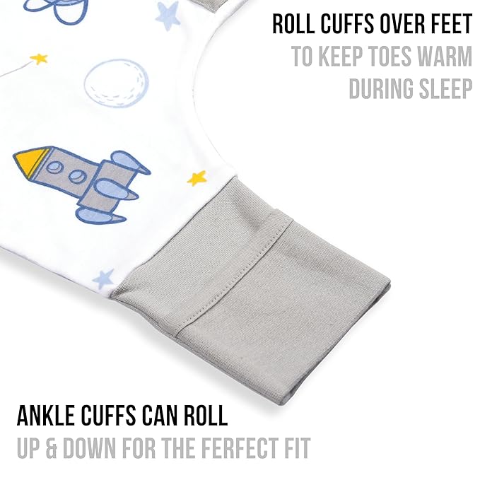 Mama Cheetah Toddler Sleep Sack with Feet 4T-5T, 0.5 TOG Organic Cotton Baby Wearable Blankets with Legs, Baby Sleeping Bag for Walkers, Early Walker X-Large