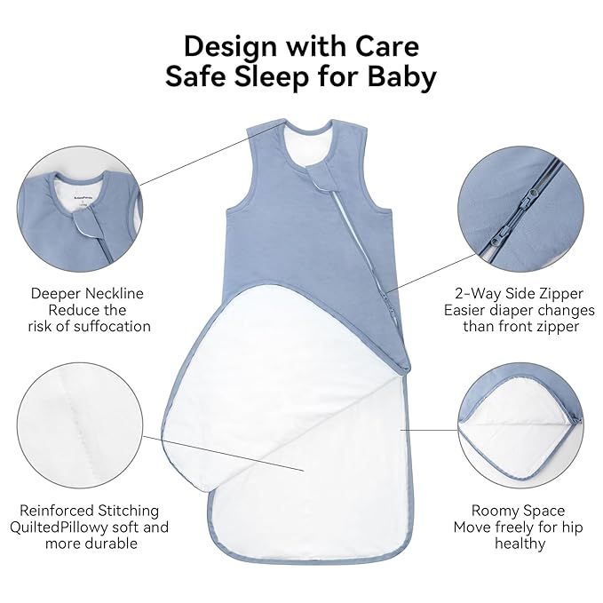 BubblePanda Rayon Made from Bamboo Sleep Sack 18-24 Months 1.0 Tog Soft Toddler Sleeping Sack 2t for Babies 2-Way Zipper Baby Wearable Blanket