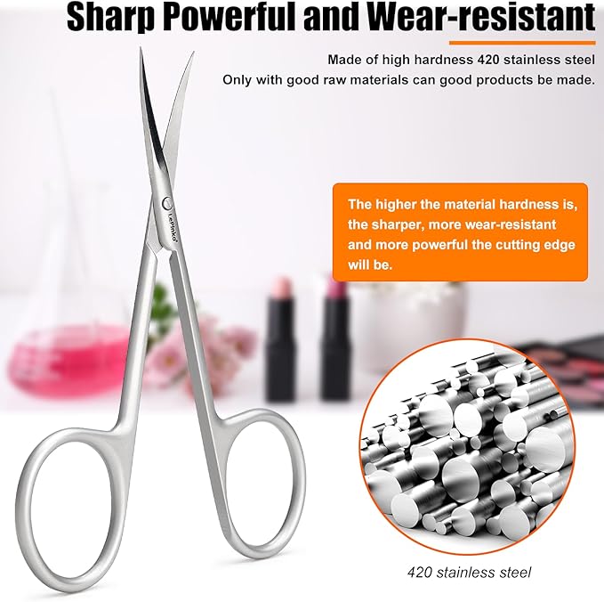 LePinko Cuticle Scissors, UPGRADED Fine Tip