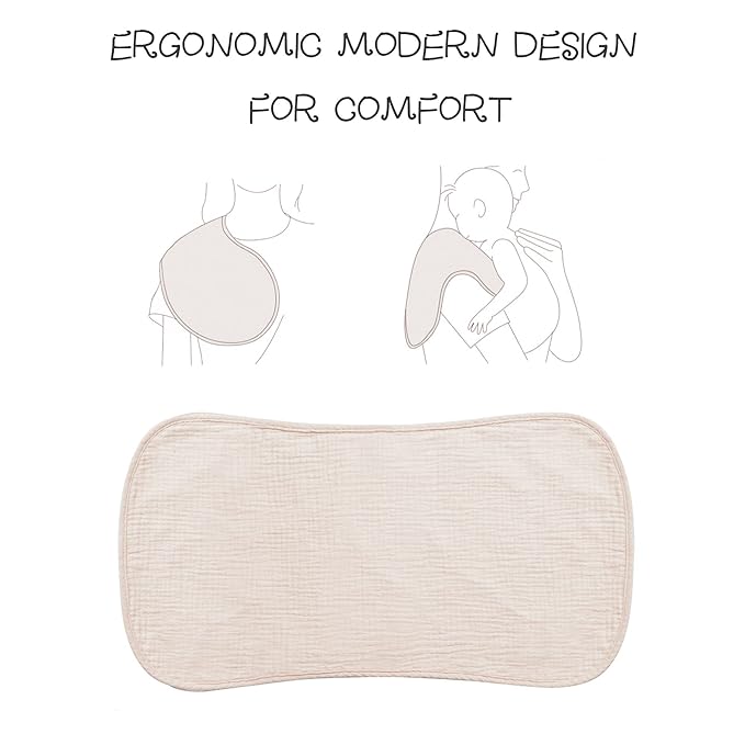 Konssy Muslin Baby Burp Cloths Sets for Unisex- 6 Pack Large 100% Cotton Burping Clothes for Newborn, Baby Girls and Boys