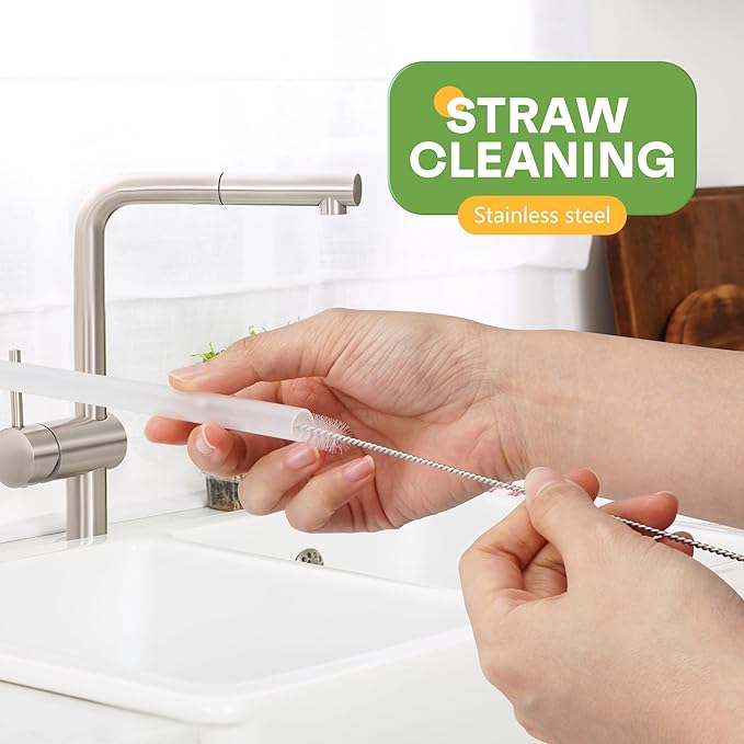 2 Pack Cup Cleaning Kit Compatible with Stanley,4 in 1 Bottle Gap Cleaner,Multipurpose Cup Cleaner Kit with Extra Long Nylon Straw Brush Cleaner,Bottle Cleaning Brush Set with Holder