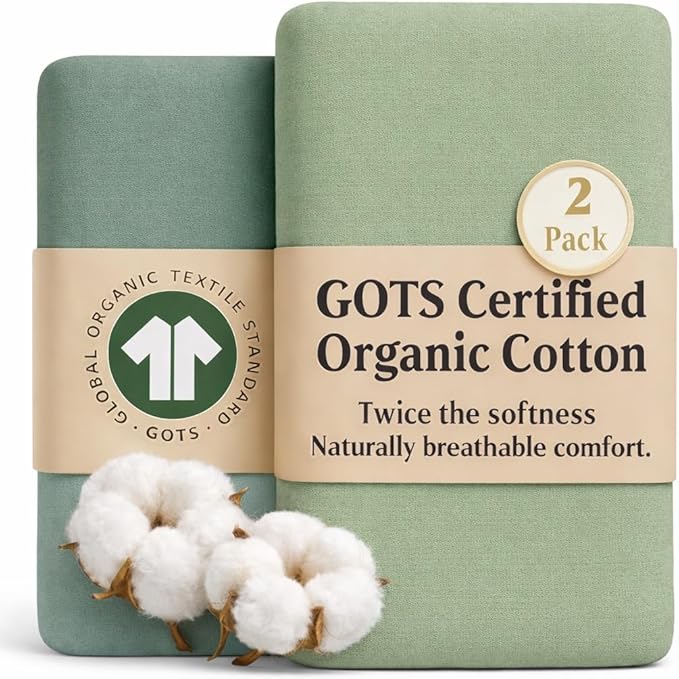 GOTS Organic Bedside Bassinet Sheets 33x20 for Maxi COSI Iora, Cowiewie, Baby Delight, Mika Micky, Ronbei, Koola Baby Bond, Kidsclub, Luxury Turkish Cotton - Rectangle 32x19-33x20