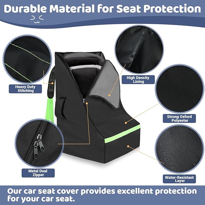 Car Seat Bags For Airplane Travel, 600D Thickening Oxford Cloth Durable Car Seat Travel Bag For Air Travel Carseat Cover with Shoulder Straps and 2pcs Luggage Tags For Airplane