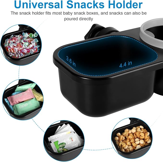 Accmor Stroller Cup Holder with Tray, Universal Cup Holder Tray for Uppababy Nuna Doona Strollers, Bottle Drinks Holder for Stroller, Wheelchair, Walker