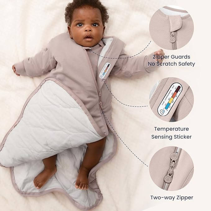 Unisex Sleeping Bag for Babies and Toddlers 1.0 Tog Sleep Sack 6-18 Months, Newborn Sleep Sack, Wearable Blanket Baby, One Piece Long Sleeves, Gifts for Baby