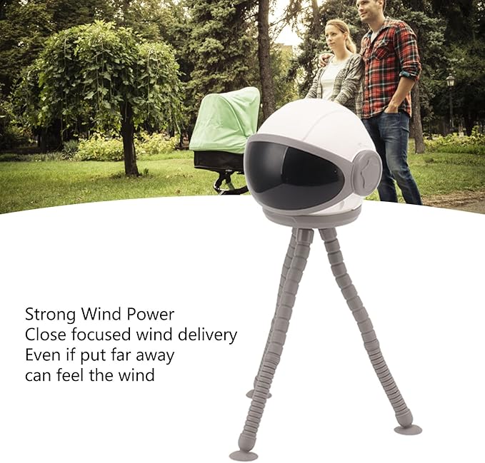 Baby Stroller Fan USB Rechargeable Portable Handheld Flexible Clip On Fan with 3 Speeds Strong Wind for Bedroom Desk Bike Car Stroller ABS Silicone Material 4000mAh Battery