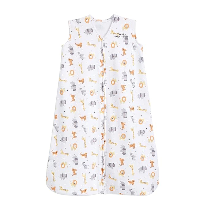 HALO SleepSack, 100% Cotton Wearable Blanket, Swaddle Transition Sleeping Bag, TOG 0.5, Jungle Cotton, Small, 0-6 Months