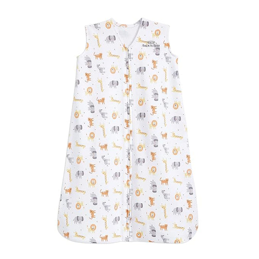 HALO SleepSack, 100% Cotton Wearable Blanket, Swaddle Transition Sleeping Bag, TOG 0.5, Jungle Cotton, Small, 0-6 Months