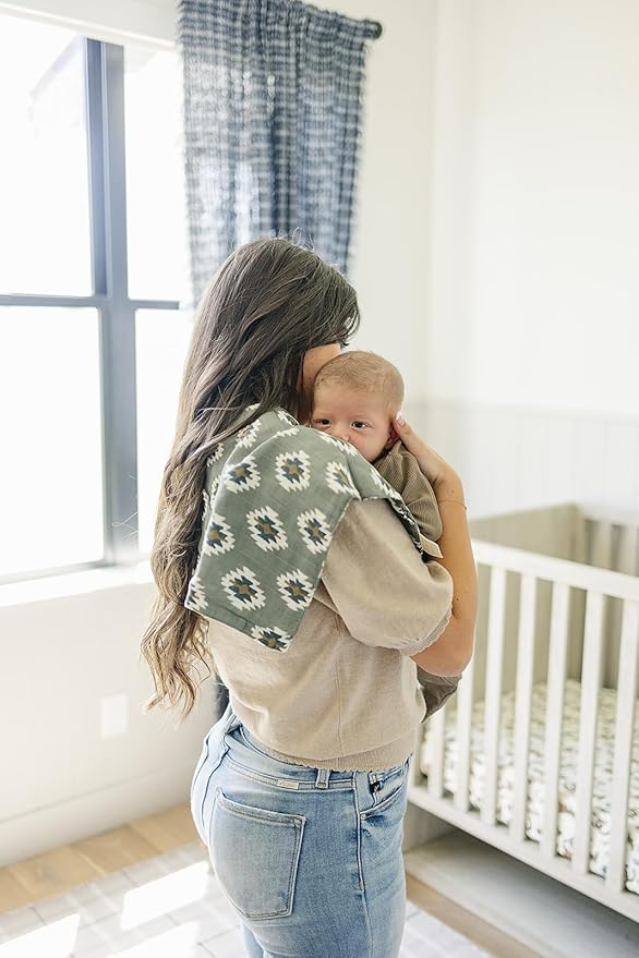 Mebie Baby Burp Cloths, Outlaw Cowboy, Muslin Burp Cloth Set for Spit Up, Drool, and More, Boho Burp Cloths for Baby Boy and Girl, Baby Must Haves for Registry Lists and Gifts for Newborns