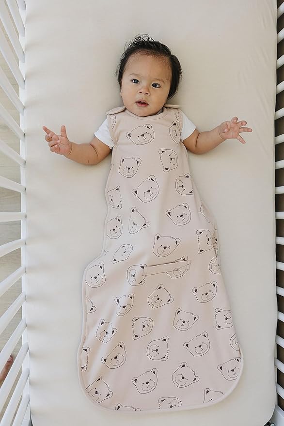 Woolino Merino Wool & Organic Cotton Baby Sleep Sack 2-24 Months – Ultimate 4-Season Baby Sleeping Bag, Universal Size Wearable Blanket, 2-Way Zipper & Adjustable Fit, Year-Round Use - Teddy Bear