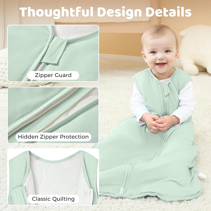 Freejoy Viscose From Bamboo Baby Sleep Sack, 1.5 TOG Infant Toddler Wearable, Buttery Soft Sleeping Bags