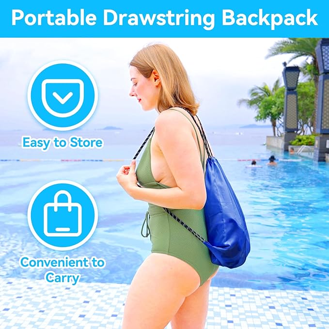 Baby Carrier, Dual-Use Adjustable Baby Sling Support Infant Chest Holder with Drawstring Backpack for Newborn to Toddler 13-33 lbs Swimming Pool Beach Land (Dark Blue)