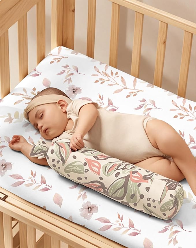 Pack and Play Sheets 2 Pack, Fitted Jersey Knit Mini Crib Sheets for Baby Boys and Girls, Compatible with Graco Pack N Play and Mini Crib Mattress (Floral Fawn, Pack N Play/Mini Crib Sheets)