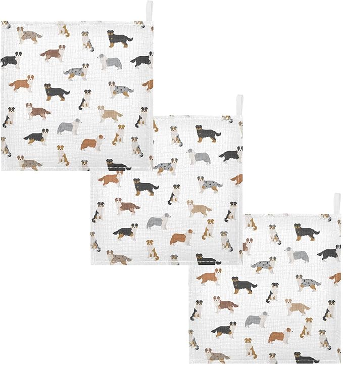vvfelixl Golden Retriever Dog Baby Burp Cloths Baby Muslin Washcloths for Boys Girls Cotton Baby Face Towel for Newborn Infants Soft and Absorbent 11.8 X 11.8 in, 5 Pack