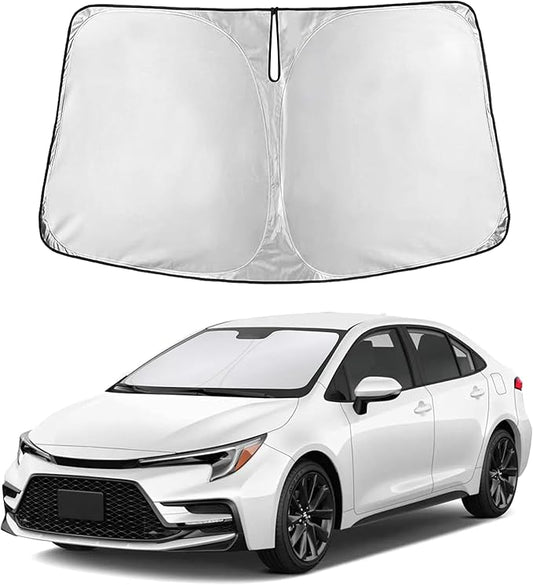 EcoNour Windshield Sun Shade Compatible for Toyota Corolla 2019–2026 | Sedan Front Window Sun Visor Protector | Foldable 4-Layer Sunshade | UV & Heat Blocking | Keeps Interior Cool & Protected