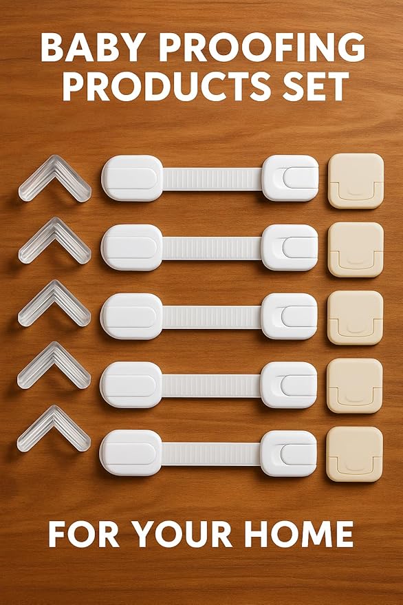 Baby Proofing Kit (15 Pack) – Complete Child Safety Set for Home Protection | Includes Cabinet Locks, Corner Guards & Outlet Covers | Easy No-Tool Install – Keep Your Baby Safe & Parents Stress-Free