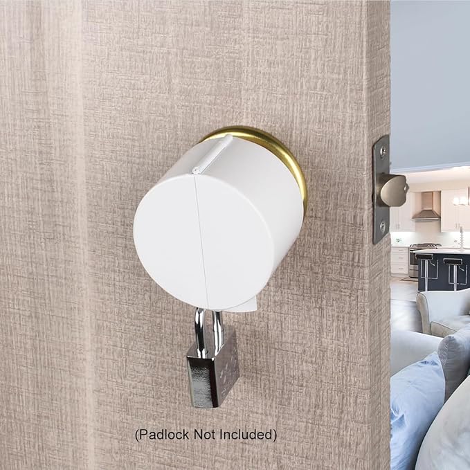 Door Knob Lockout Device Child Safety Doorknob Locking Cover Door Handle Lock,Prevents Access to Keyholes, Turing and Operating Door Knob,White