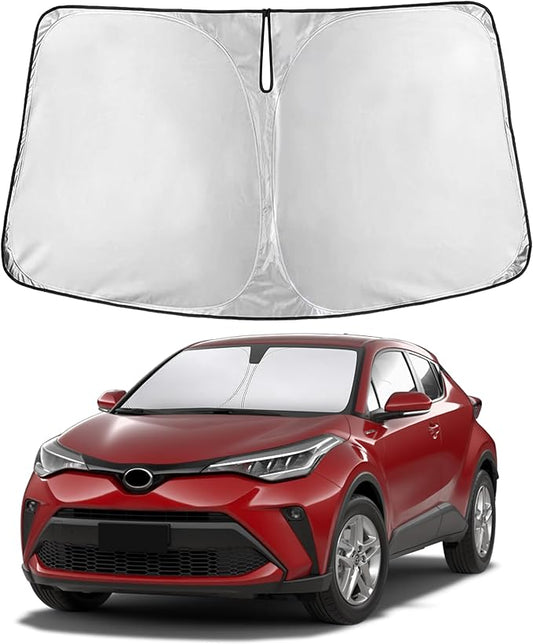 EcoNour Windshield Sun Shade Compatible for Toyota CHR 2018– 2024 Front Window Sunshade Foldable Sun Visor UV & Heat Blocking Protection
