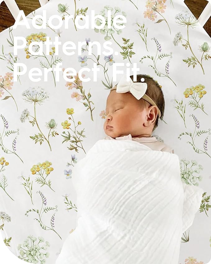 TotBasic Crib Sheets for Boy Girl, Premium Soft Butterfly Crib Mattress Fitted Sheet, Ultra Breathable Baby Sheets, Super Stretchy Baby Bed Sheets 28''x52''x9'' Extra Deep Pocket, 2 Pack