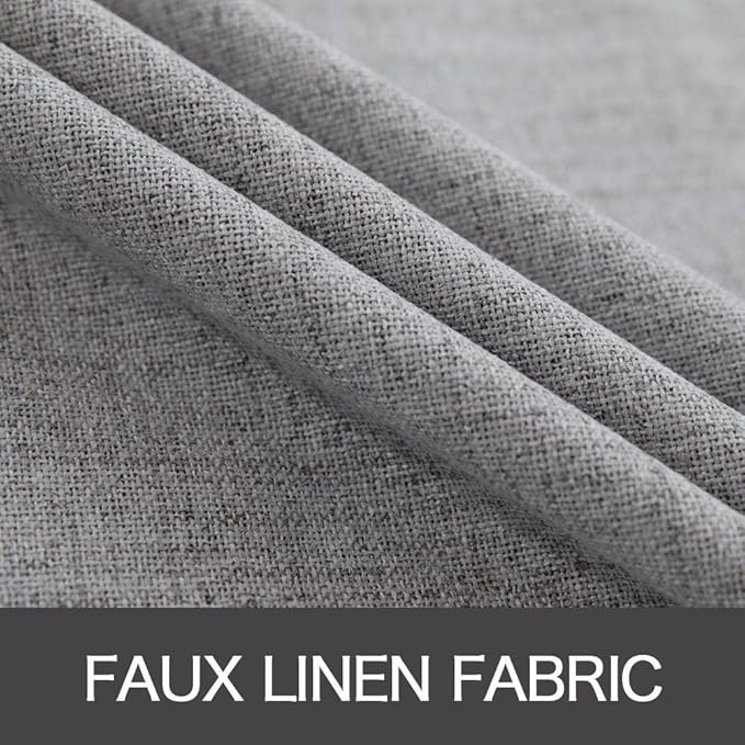 MIULEE Linen Blackout Curtains and Drapes 100% Room Darken Thermal Insulated Grommet Window Panels with Coating 2 PCs W 42 x L 63 inches Grey
