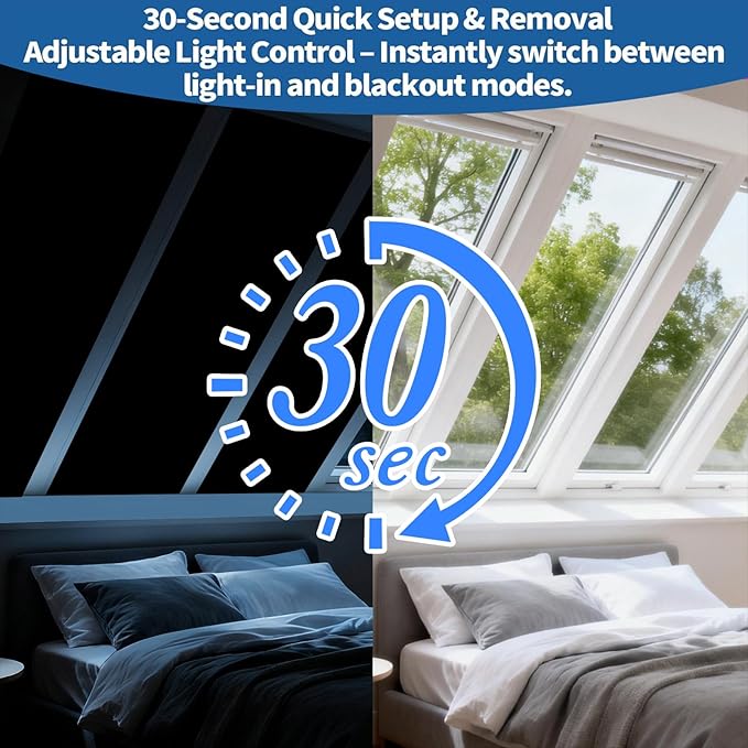 100% Blackout Window Cover, Portable Magnetic Black Out Curtains for Window, Black Out Shades No Drill Cuttable Blackout Blinds for Bedroom, RV, Nursery, Media Room, 79x57 inch