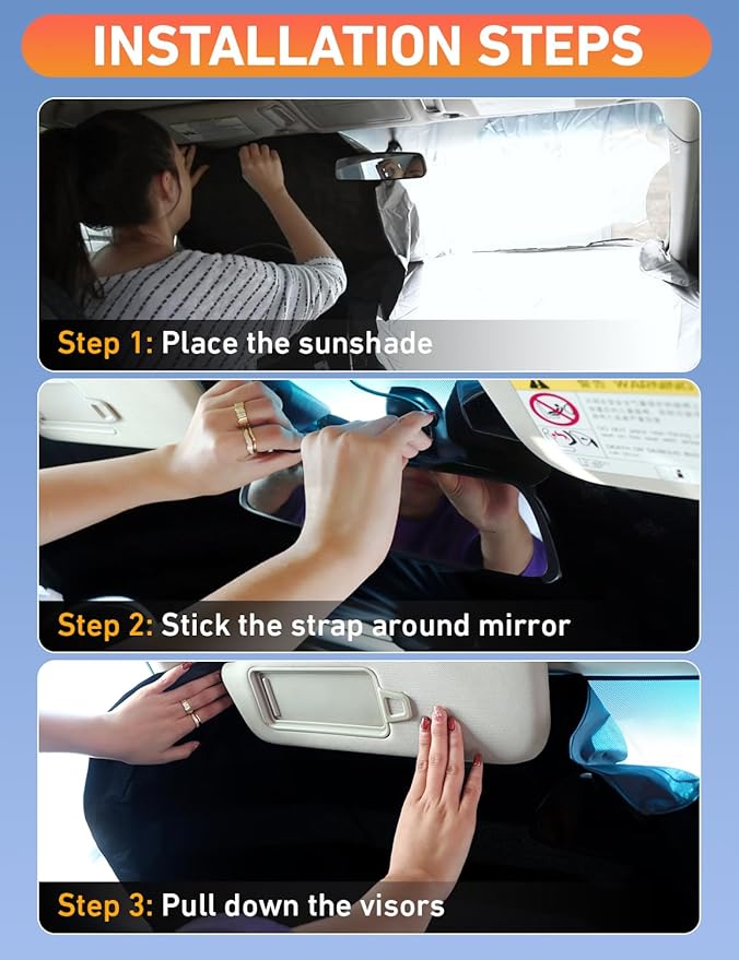 Econour Windshield Sunshade for Mercedes-Benz GLS-Class 2020-2024 2025 2026, Sun Visor for Front Windshield & Window Sun Shade Cover, UV Heat Blocker & Protector, Car Accessories