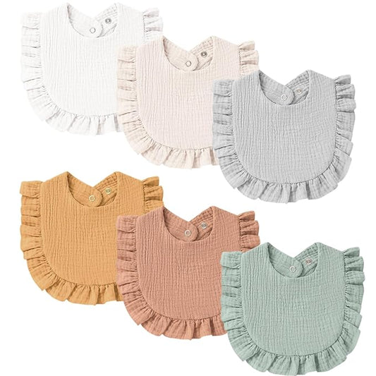 MairMore Baby Muslin Bibs Bandana Drool Bibs for Unisex Boys & Girls, Soft and Absorbent Cotton Teething Drooling Bib Set for Newborn Toddler