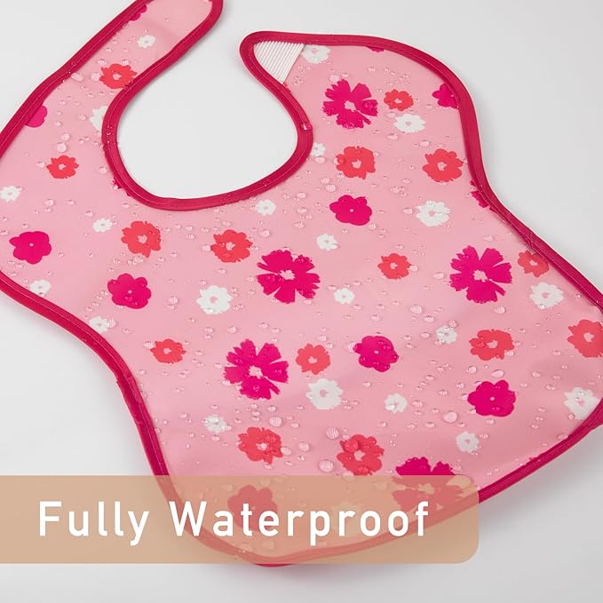 CIVARUA KIDS 3-Pack Waterproof Baby Bibs for Eating - Mess Proof Lightweight Toddler Feeding Bibs with Large Food Catcher