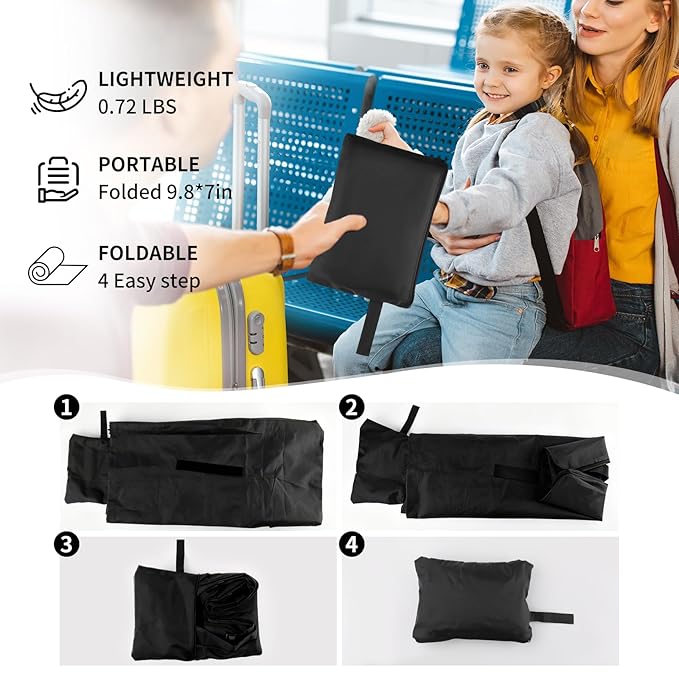 Car Seat Bag for Airplane Travel,Durable Padded Cover with Black Shoulder Straps, Fits All Car Seats, Includes 2 Luggage Tags, Waterproof Travel Bag for Air Travel