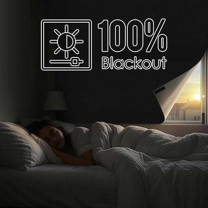 Blackout Window Cover, Portable Window Blinds,Travel DIY Window Blackout Curtains for Bedroom,Baby Nursery,Dorm Room and Media Room (Black 118"x57")