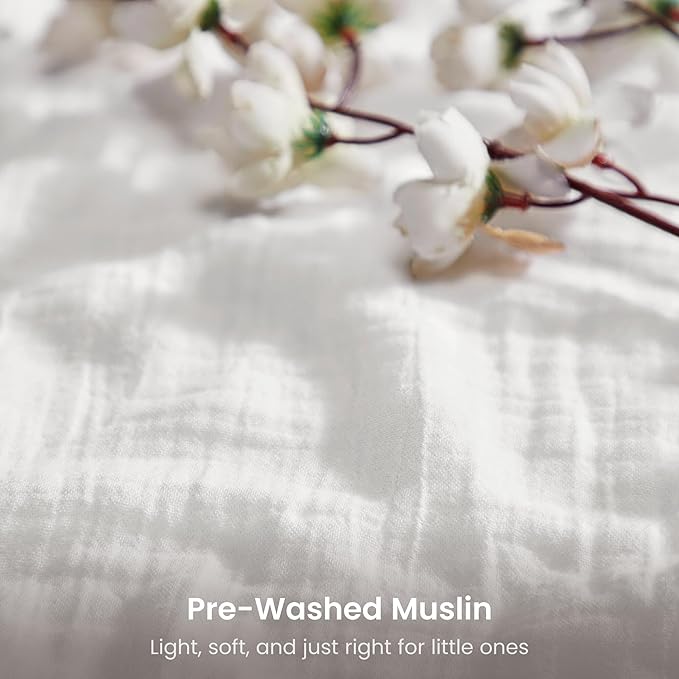 Bioweaves Organic Cotton Muslin Bassinet Sheet, GOTS Certified Extra Soft Fitted Sheet, Universal Fit for Oval Baby Bassinet Mattresses, 33" x 17", 4 Inch Pocket, White
