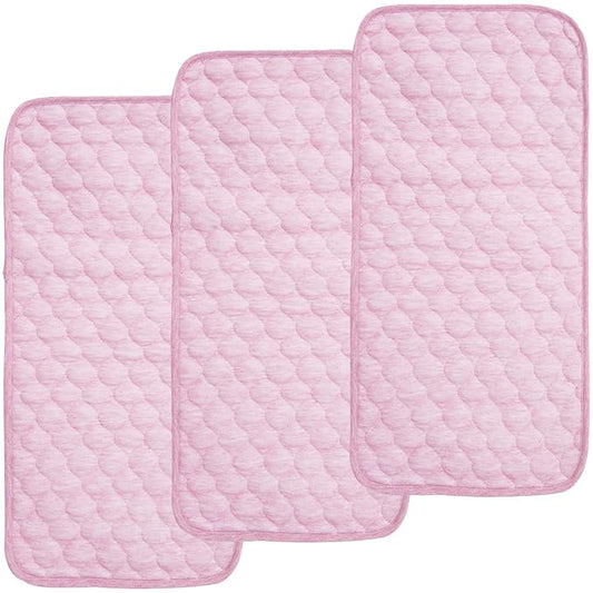 BlueSnail Quilted Thicker Waterproof Changing Pad Liners,3 Count(Pink 13” x 27”)