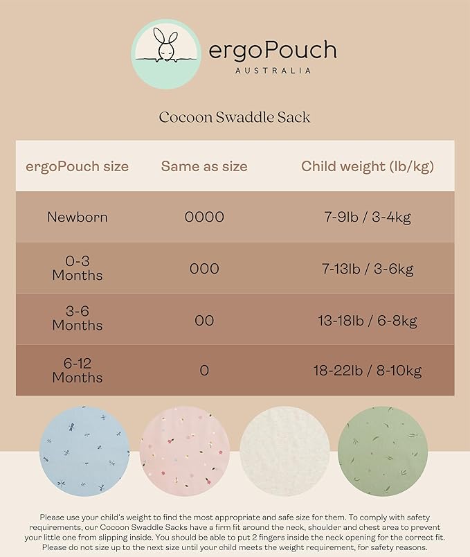 ergoPouch Cocoon Swaddle Sack 1.0 TOG - Baby Sleep Sack, Gentle Snug Fit Helps Calm Startle Reflex, Ideal for Arms In/Out Sleeping, Soft Breathable Fabric for Better Sleep (0-3 Months, Dragonflies)