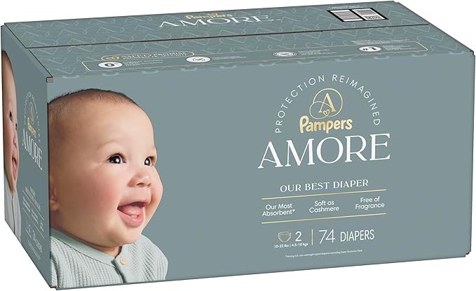 Pampers Amore, Size 2 (10-22 lbs), 74 Count, Our Best Diaper