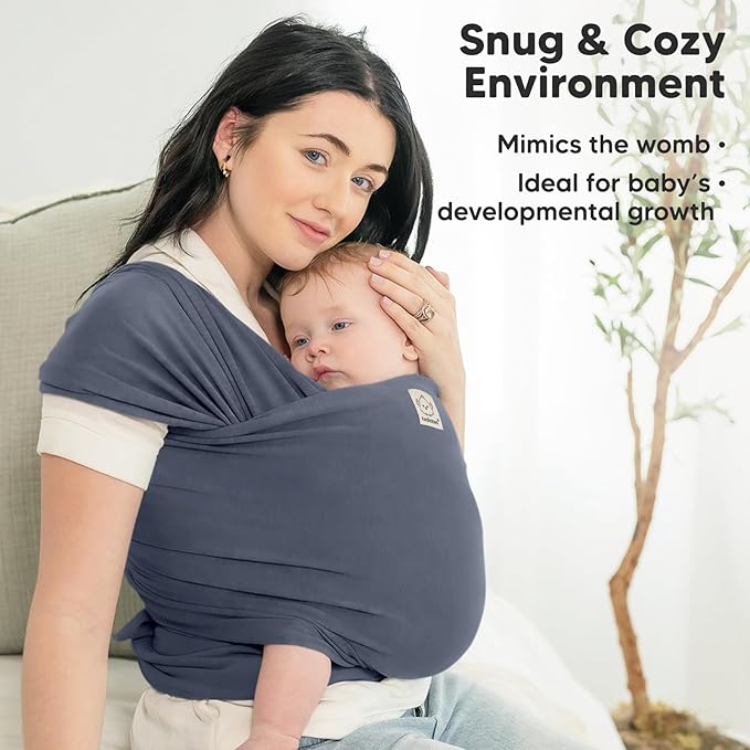 KeaBabies Baby Wrap Carrier - All in 1 Original Baby Carrier Newborn to Toddler Sling, Easy to Wear, Hands Free Bonding, Lightweight, Breathable Infant Wraps (Raven)