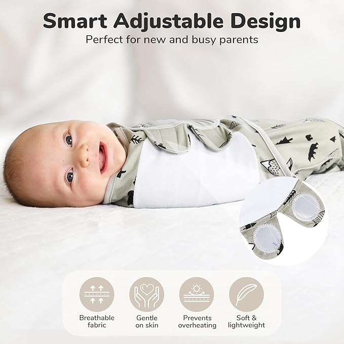 Mama Cheetah Baby Swaddle Sack 3-6 Month, Organic Cotton Swaddling Sleep Sack, Infant Swaddle, Large Swaddle Wrap, Easy Swaddles for Boy Girl, 3-Pack