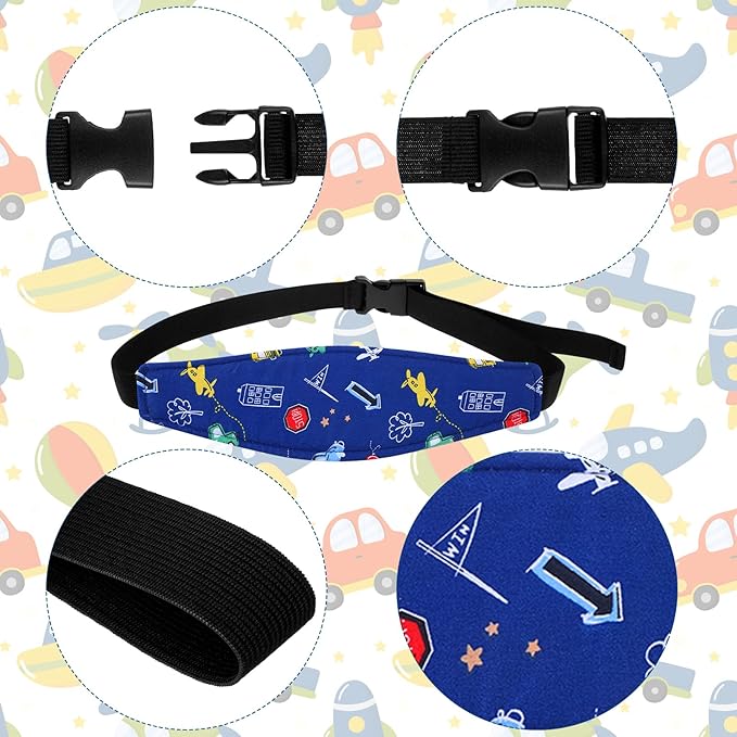 HESTYA 2 Pieces Baby Carseat Head Support Band Strap Headrest Stroller Seat Sleeping Headrest Neck Relief Head Strap Headband for Kids Children Toddler Infant(Transportation)