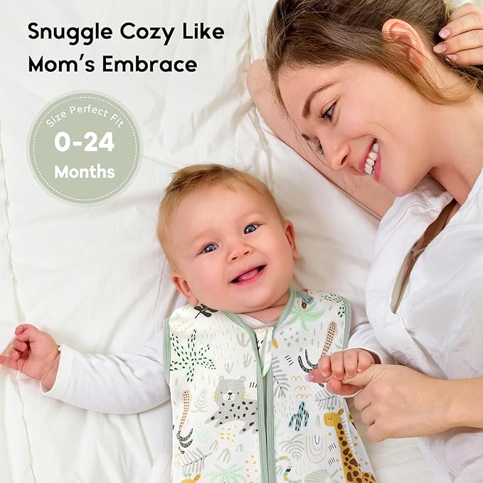 Yoofoss Baby Sleep Sack 0-6 Months 0.5 TOG Baby Wearable Blanket, 100% Organic Cotton Infant Toddler Sleeping Sack 2-Way Zipper Lightweight Sleep Sack, Giraffe