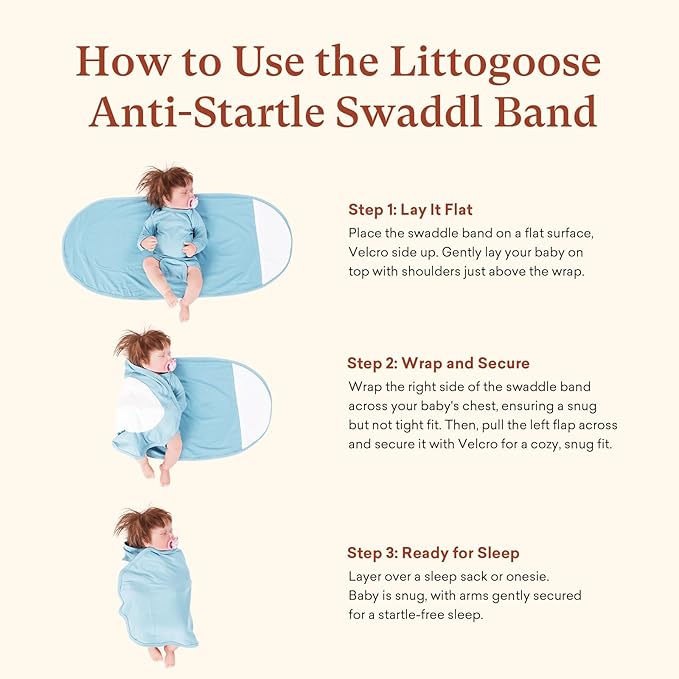 3-Pack Newborn Swaddle Wrap, Adjustable Velcro Swaddles Strap for Infants, Baby Arm Swaddle Band