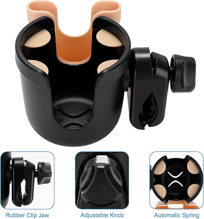 Accmor 2-in-1 Walker Cup Holder with Phone Holder, Wheelchair Cup Holder, Rollator Cup Holder, Cup Phone Holder for Walker, Wheelchair, Rollator, Mobility Scooter